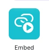 أيقونة تطبيق Embed في لوحة التطبيقات في Canva.
